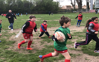 Les copains à la découverte du rugby…